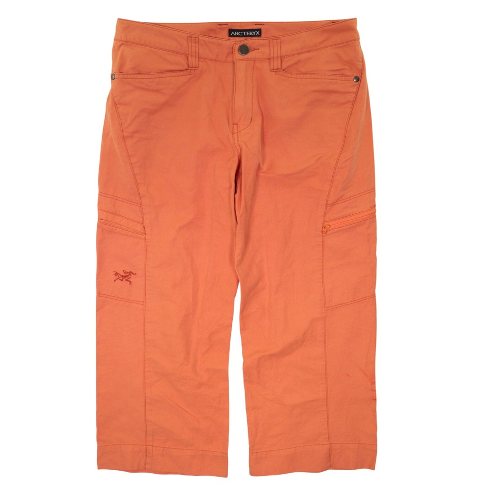 Arcteryx Cargo Pants Women's 4 Hiking Outdoor Cropped Capri Orange Cotton Trail